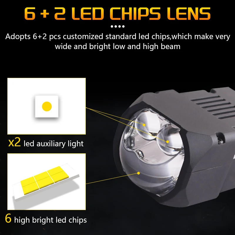 SANVI 102W M20 Bi LED 모듈 쌍곡면 렌즈, 자동차 헤드라이트, 하이 로우 빔, 12V LED 조명, 개조 자동차 액세서리, 2.0 인치