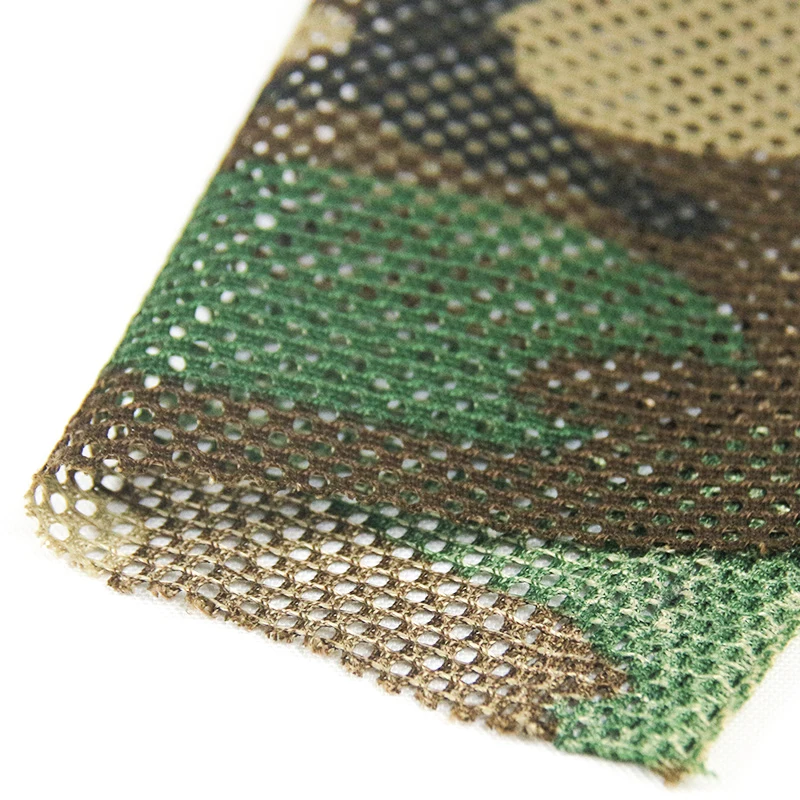 Mesh fabric 230gsm woodland camouflage fabric tactical tricot mesh for printed