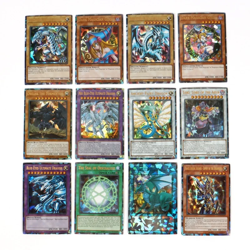 Yugioh Holographic Golden Letter Duel Links Game Card Set with Storage Box