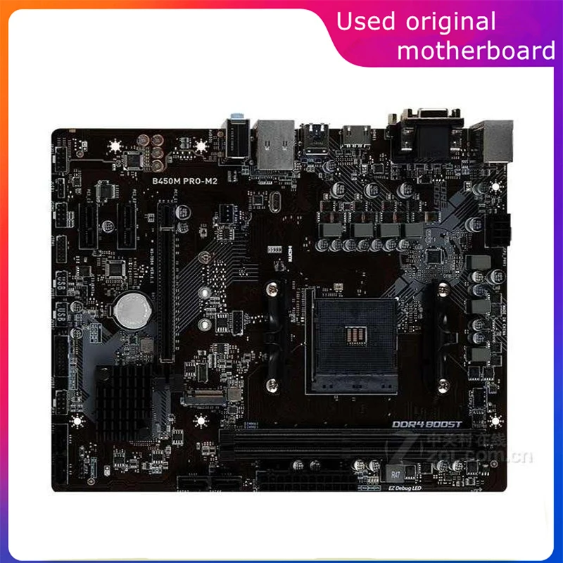 Usato Am4 Per Amd B450 B450M Pro-M2 Scheda Madre Del Computer Pci-E4.0 Usb3.0 Sata3 Am4 Ddr4 64G Scheda Madre Desktop
