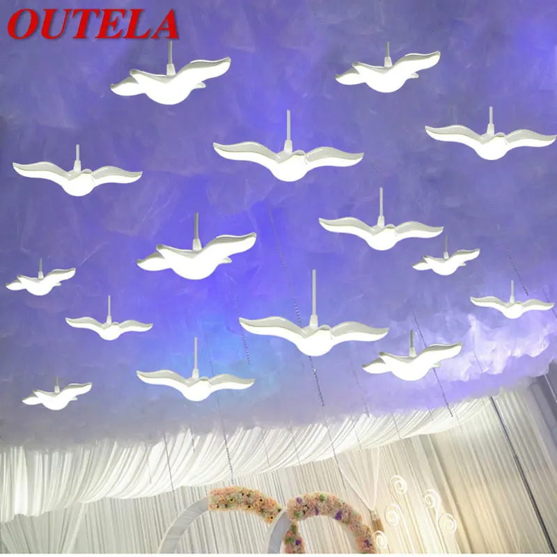 

OUTELA Road Lead Wedding LED Flying Birds and Seagulls Wedding Hanging Acrylic Lights Decoration Party Stage