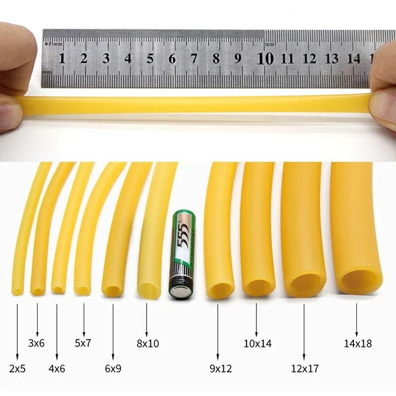 rubber hose nature latex rubber hose yellow IDxOD 1.6~18mm high resilient surgical medical tube slingshot catapult elastic band