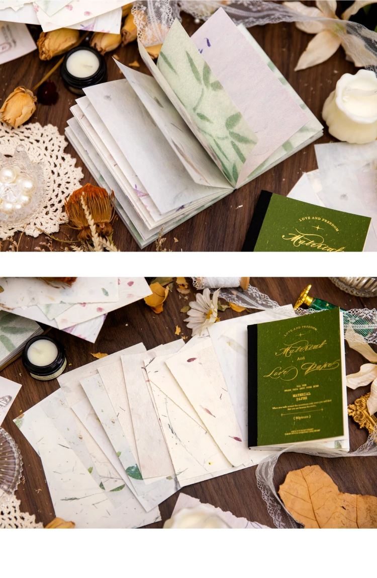 Yoofun 80 Blatt Vintage Material Papier Müll Journal Blumen Dekor Scrap booking Hintergrund Papier Schule Tagebuch Planer DIY Papiere – Detail 6