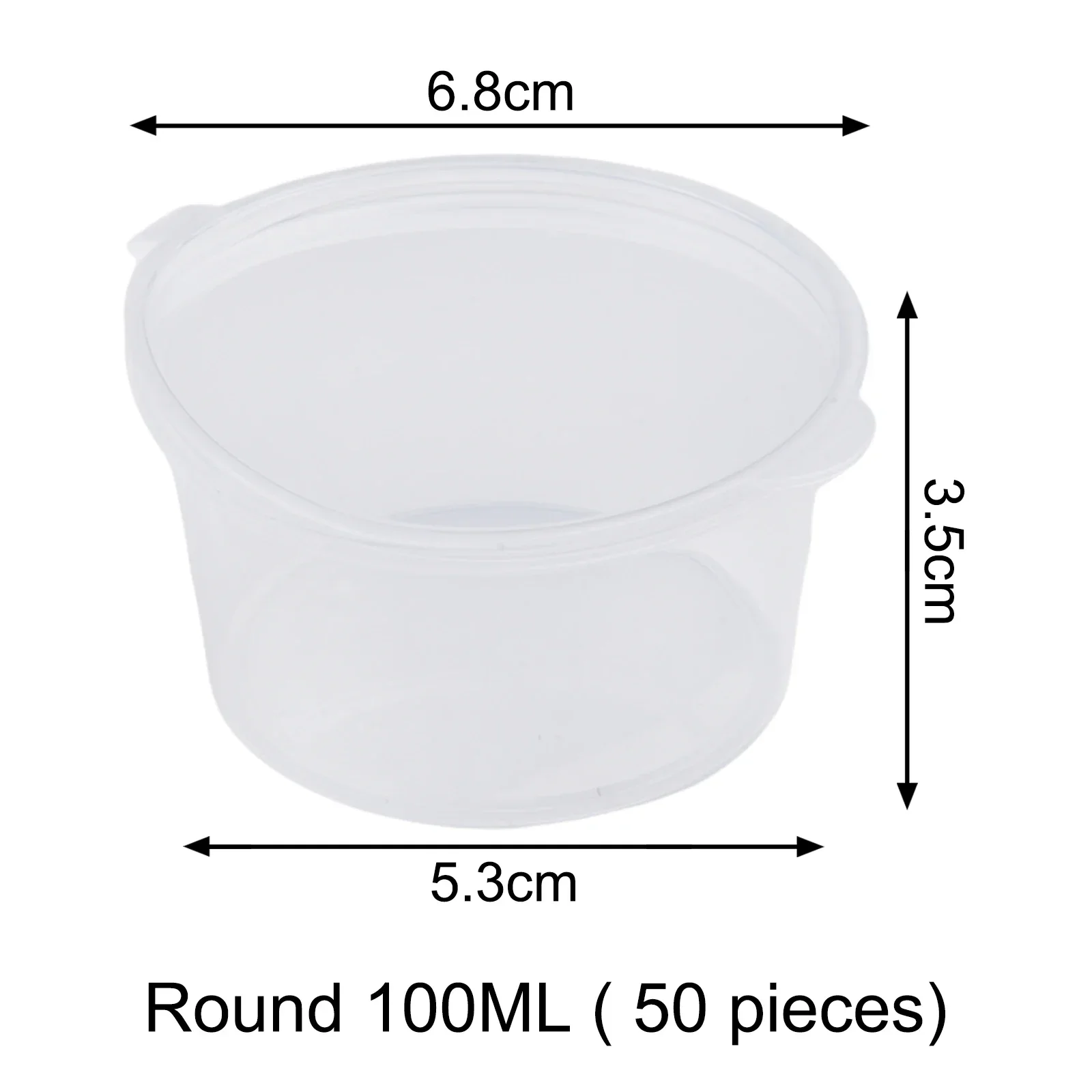 50PCS With Lids Kitchen Organizer Disposable Sauce Pot Food Small Sauce Container Boxes Plastic Clear Chutney Chili Sauce 6