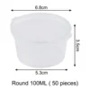50PCS With Lids Kitchen Organizer Disposable Sauce Pot Food Small Sauce Container Boxes Plastic Clear Chutney Chili Sauce 6