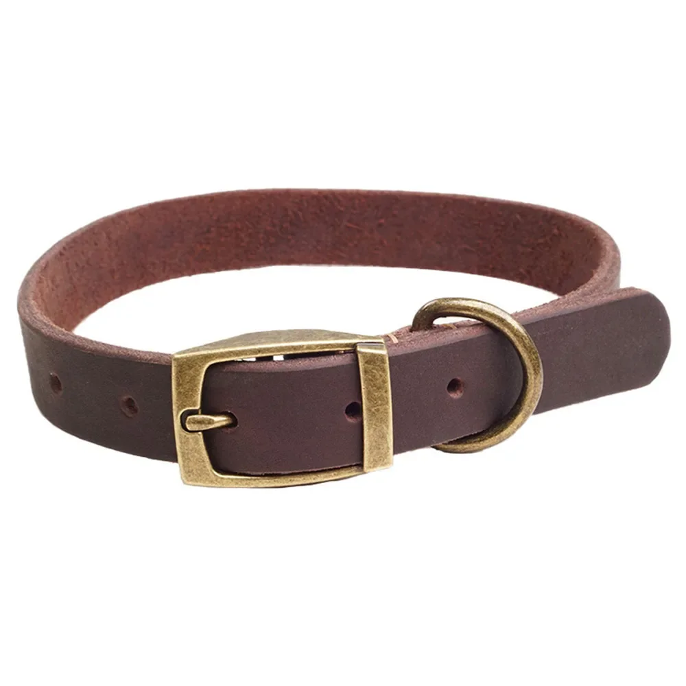 Leather Dog Collar Heavy Duty Soft Genuine Cowhide Metal Buckle Thick Belt Collar for Puppy Small Medium Large Dogs dog collar,pet collar