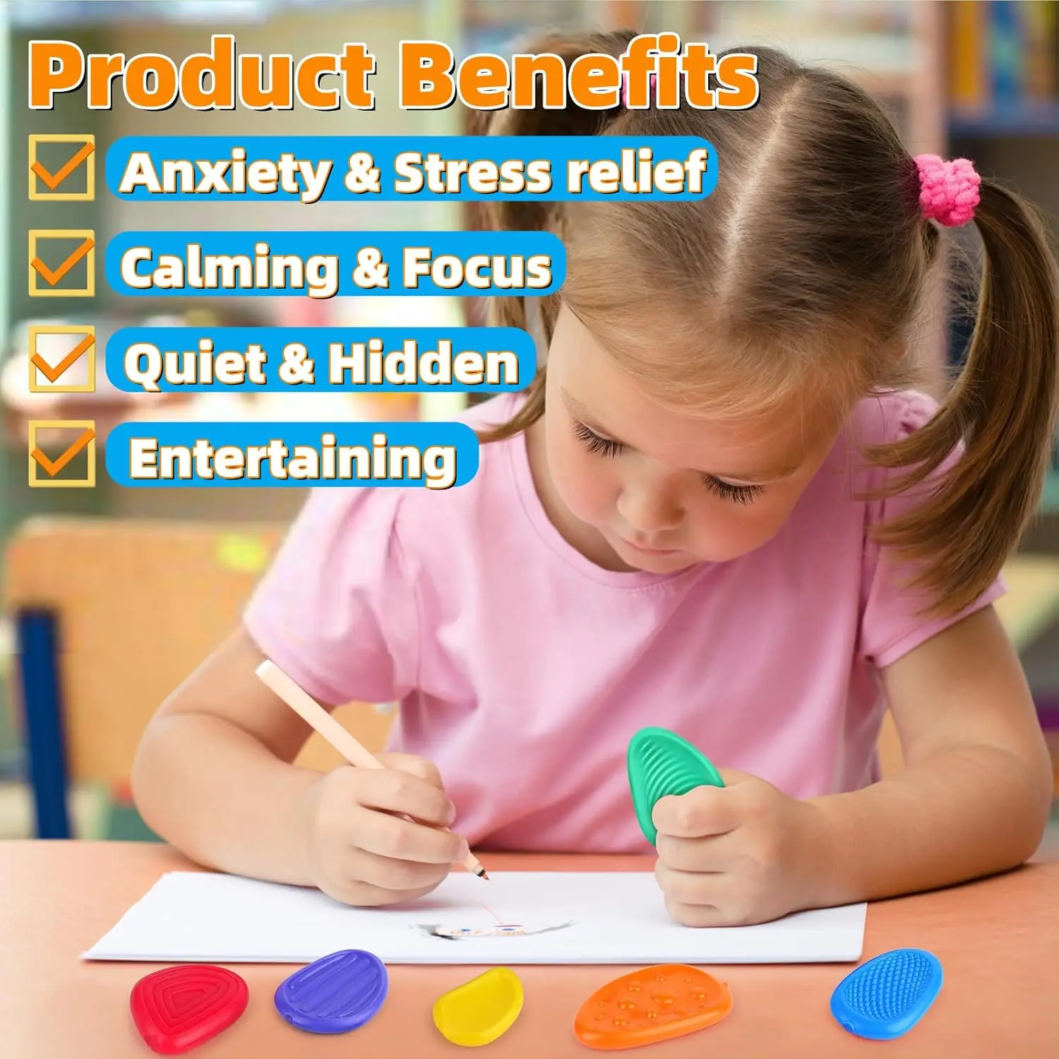 Fidget Toys Sensory Stone for Kids 6 Pack Soft Textured Fidget Stress Toys for Autism Kids Quiet Calm Down Gift fidget toy sensory fidget toy anti stress toy finger sensory toy