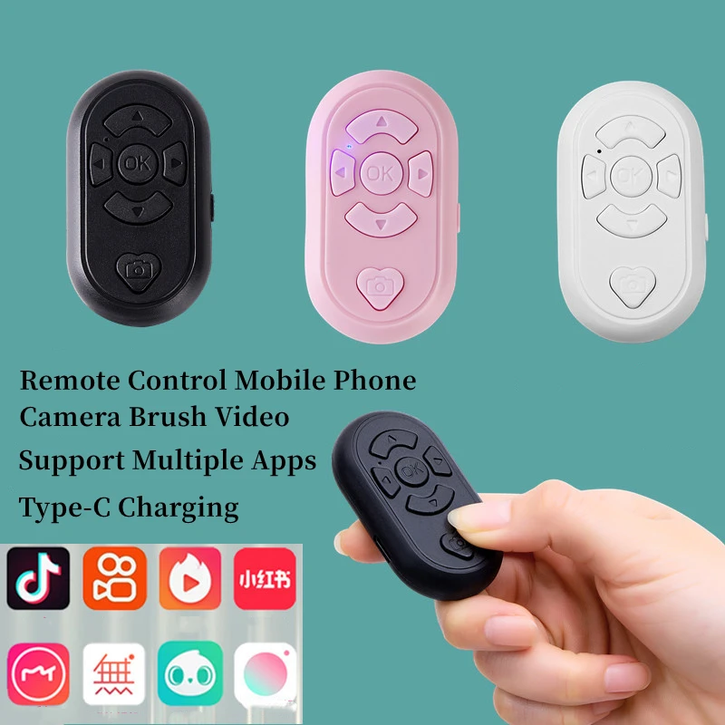 무선 블루투스 단추 셀프 타이머 틱톡 비디오 리모컨, 안드로이드 IOS 시스템, 샤오미, 화웨이, 애플, 삼성용 