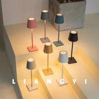 USB Aluminum Alloy Desk Lamp LED Rechargeable Table Lights for Bar Living Room Reading Book Wireless Lamp 1