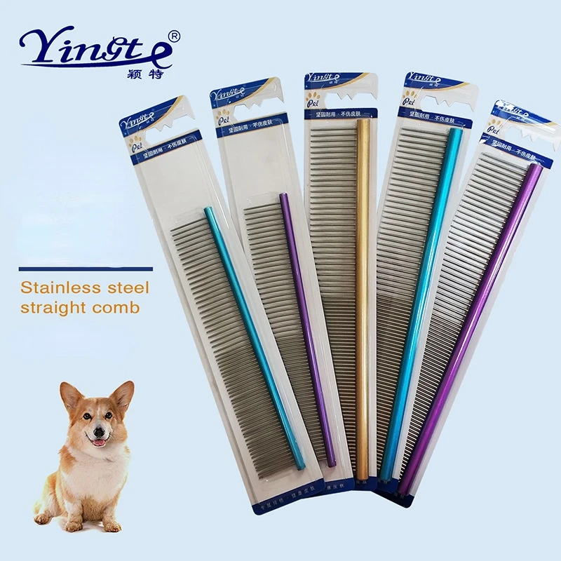 

Pet Supplies Stainless Steel Straight Needle Comb Pet Grooming and Care Comb Knot Comb Dog Comb Steel Comb Massage Brush