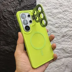 Vibrant MagSafe - Compatible Stand Holder with Camera Protection and Magnetic Lens Bracket - S23 (YGGreen)
