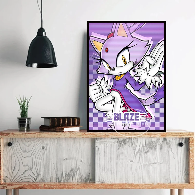 Vintage Art Poster Movie Poster Wall Art Print Anime Wall Poster Canvas Wall Art Art Paper Poster S-Sonic Characters Poster Classic Anime Poster Canvas Painting Prints Wall Art Modern Living Room Bedroom Club Home Decor Gifts