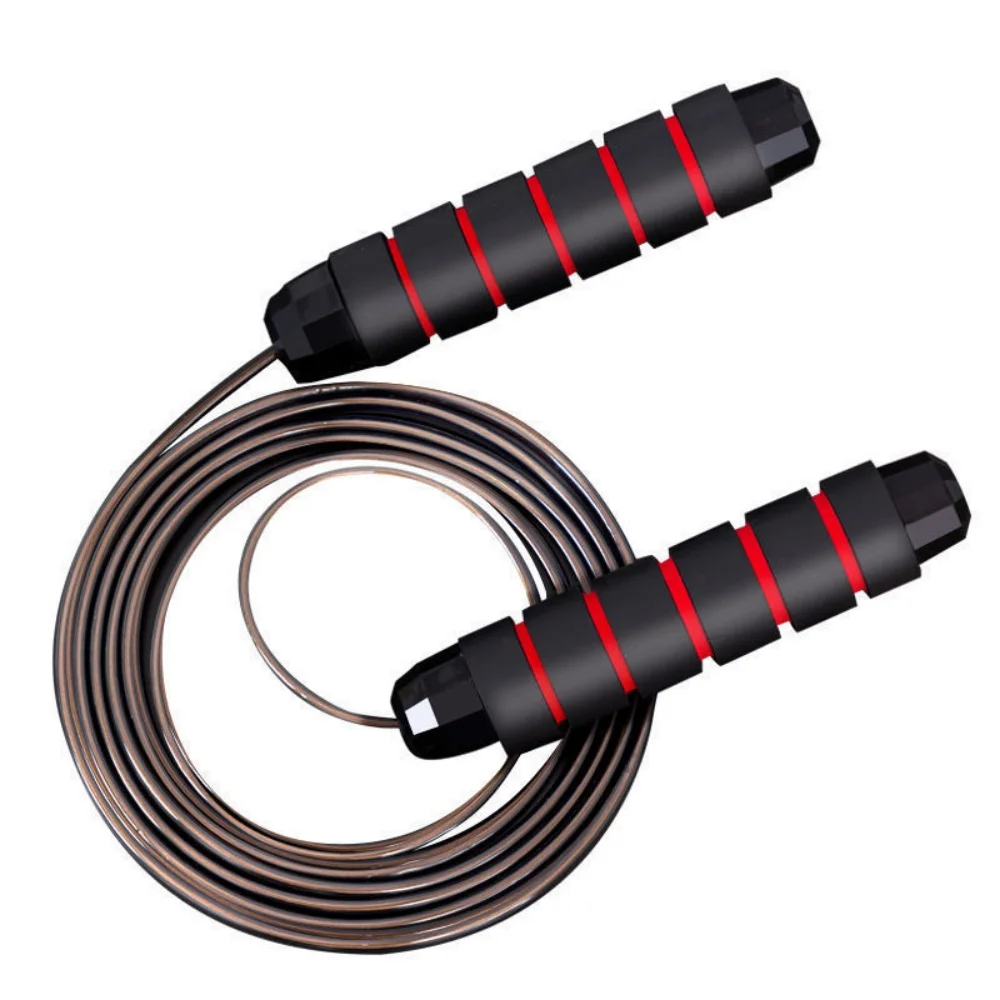 Adjustable Length Steel Wire Jump Rope with Anti-Slip Foam Grips Indoor Outdoor Cardio Exercise Equipment for Weight Loss