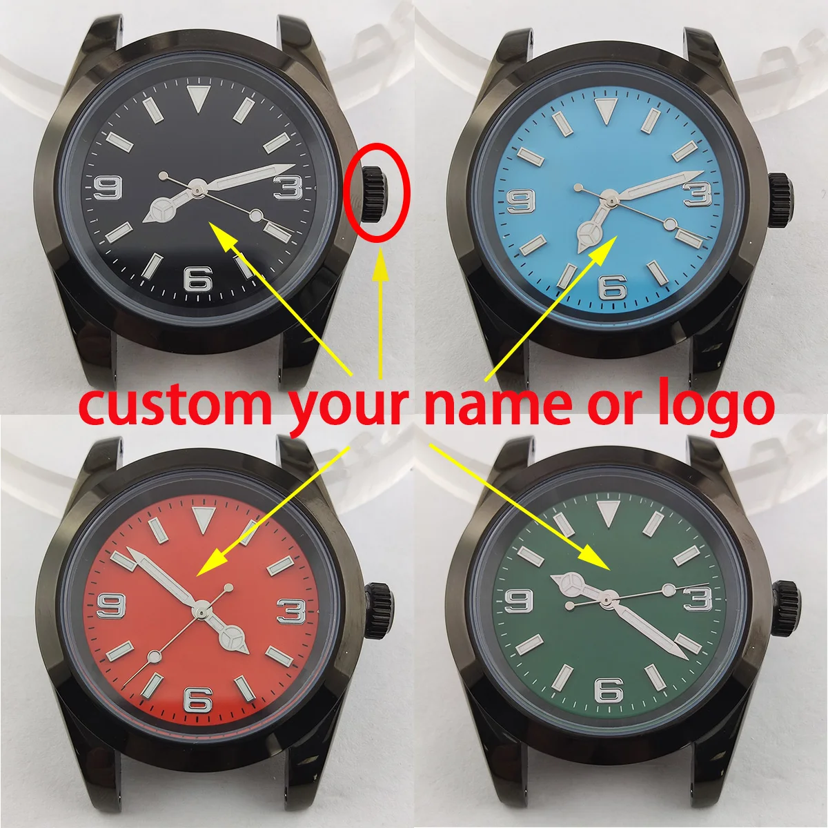 39mm Nh35 Case Nh35 Watch Case 28.5mm Dial Stainless Steel