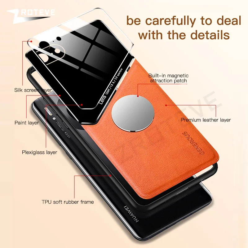 Zroteve Premium PU Leather Magnetic Hard Cover - Sleek Protective Phone Case