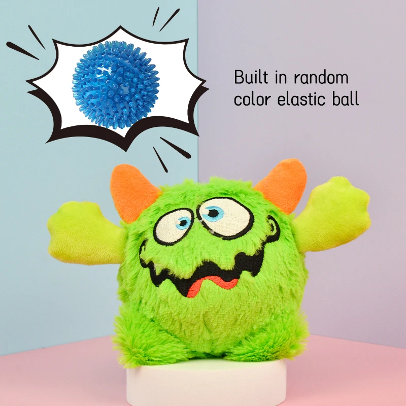 1 Pcs Active Moving Dog Plush Squeaky Small Balls Enjoying Dog Interactive Toys 2-in-1 Designer Pet Gift For Halloween 5