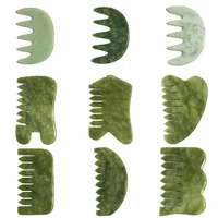 Natural Jade Comb Gua Sha Board Jade Massager For SPA Acupuncture Body Scraping Gouache Scraper Facial Skin Beauty Tool 1