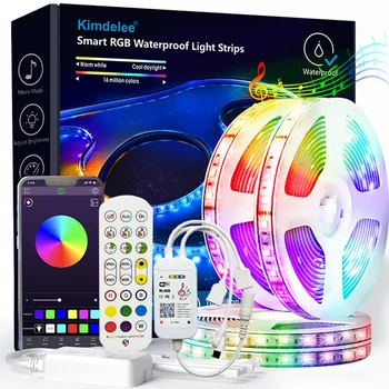 룸용 LED 스트립 조명, 블루투스 와이파이 컬러, 5050RGB USB 테이프 장식, 크리스마스 네온 조명, DC 24V, 10m, 20m, 30m, 40m, 50m