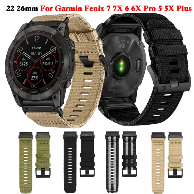 Watch Strap Garmin Fenix 3 Hr Sapphire  Watch Strap Garmin Fenix 6x Pro  Nylon - 26mm - Aliexpress