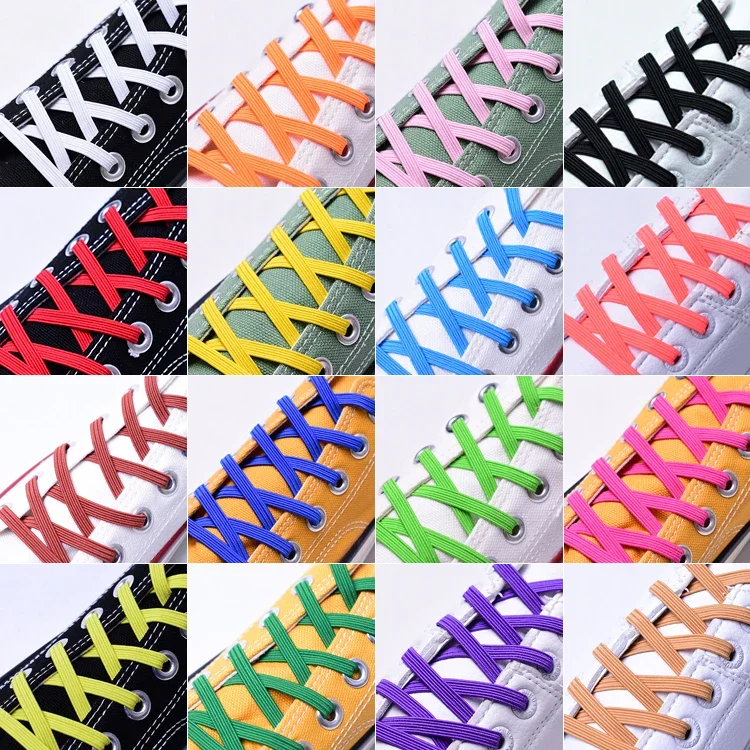 New Elastic No Tie Shoelaces Stretching Locking Lazy Shoe Laces Sneaker Children Unisex Shoelaces Safe Shoelace 24color