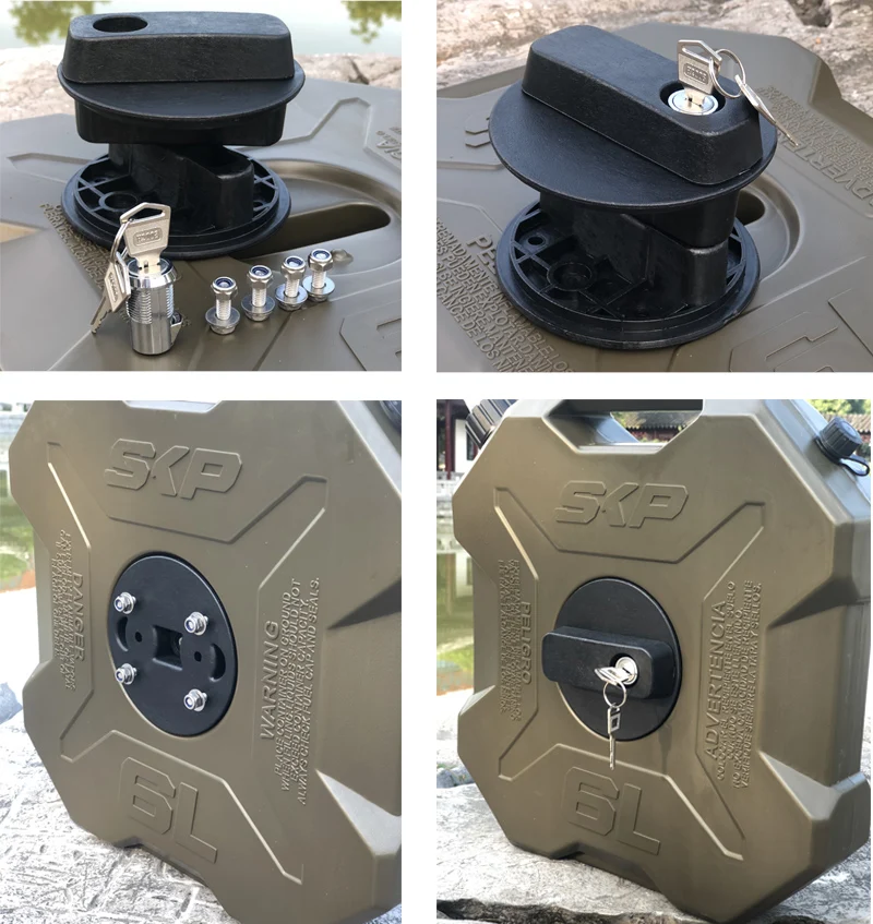 6L Green Black Motorcycle Spare Jerrycan Gas Can Gasoline Oil Container Fuel-jug Fuel Tank Cans Spare Plastic Petrol Tanks Mount petrol can motorcycle fuel container