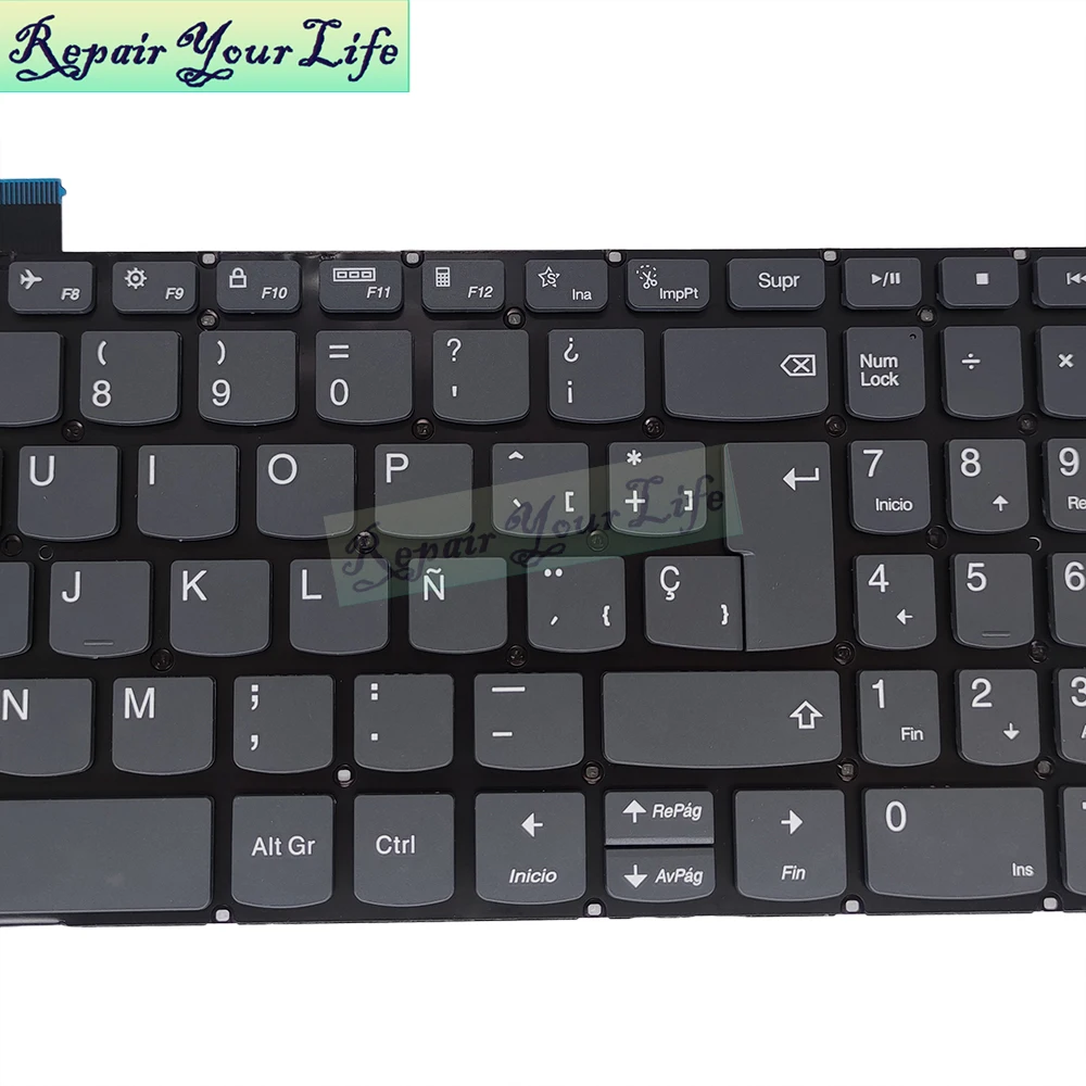 Teclado para Notebook Pt-br Espanhol dos Eua Teclado dos Eua para Lenovo Ideapad 515iil05 15are05 15itl05 15alc05 82ln 81yq 82fg Brasil sp la - Imagem 5