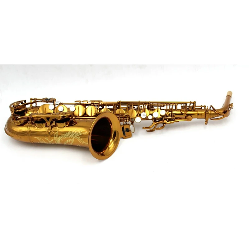 Eastern music dark gold lacquered alto saxophone Mark VI type high grade PC case