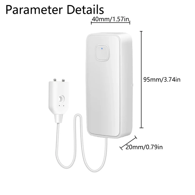 Tuya WiFi Smart Water Leak Sensor Sound Alarm System Water Overflow Level Detector Flood Leakage Security Protection Smart Home 6