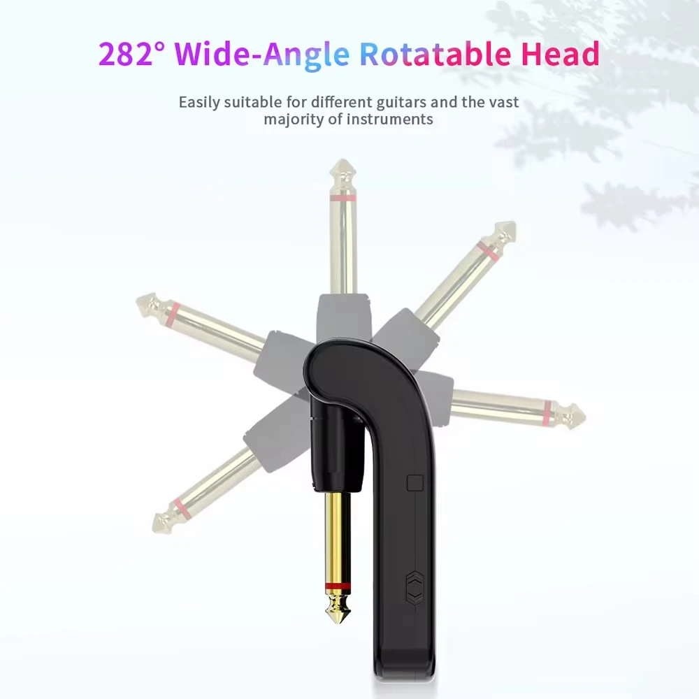 Guitar Transmitter Receiver 2.4G Wireless Guitar System Guitar Transmitter Receiver Set for Electric Bass 48K/16bit Real-time Transmission