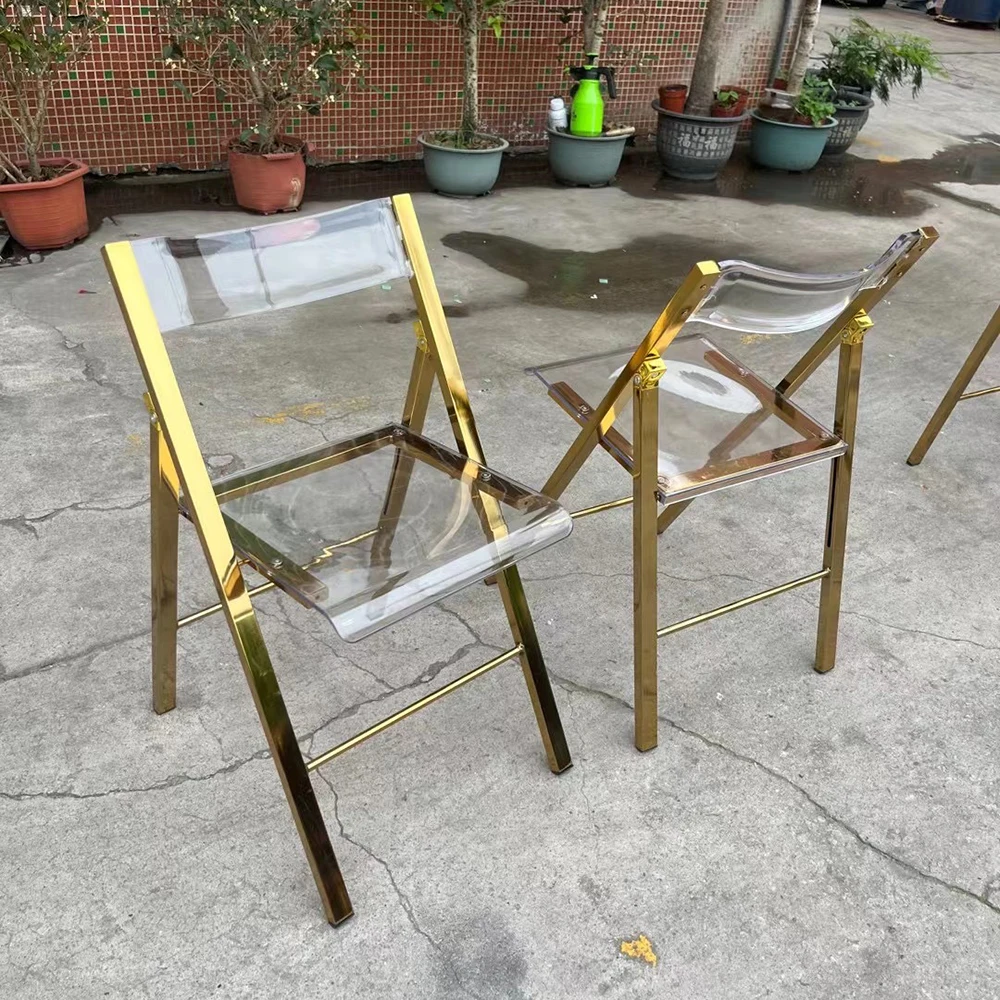 

hotel chair Stainless steel metal Acrylic chair Wedding Banquet event chair