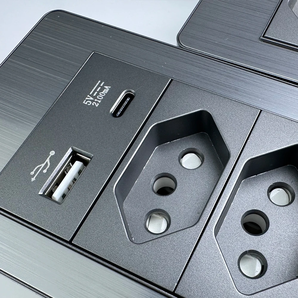 cinza brasil tomada padrao usb duplo tipo 02