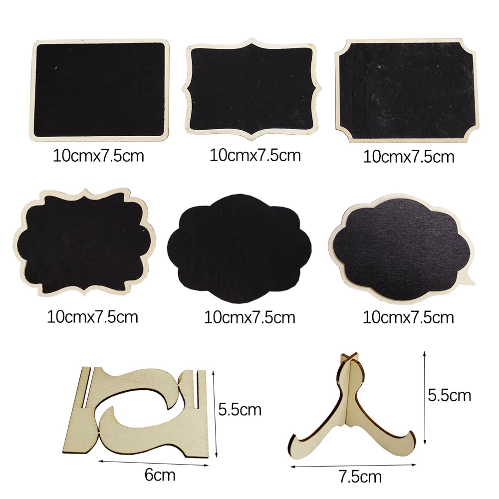 5Pcs Mini Wooden Blackboard Table Place Message Board Signs Wedding Wooden Blackboard Decoration Supplies Home Party Decor