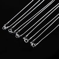 Hot 10pcs/Lot 16/18/20/22/24/26/28/30 Inch 1.2mm Snake Chain Necklace Silver Color For Woman Man Fashion Jewelry - Image 2