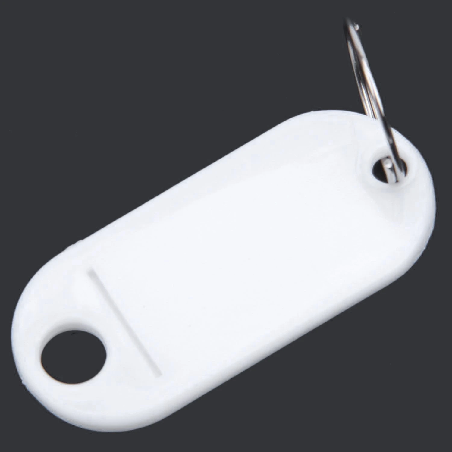 B24B 200 Pcs Key Ring Tags Plastic Luggage Tag Tags 5.1X2.2Cm Baggage Tag, 100 Pcs Black & 100Pcs White