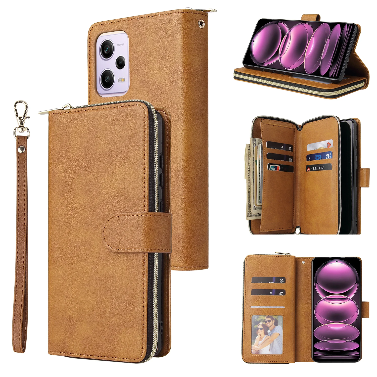 Book-style case with card holder pockets for Xiaomi Redmi Note 12 5G