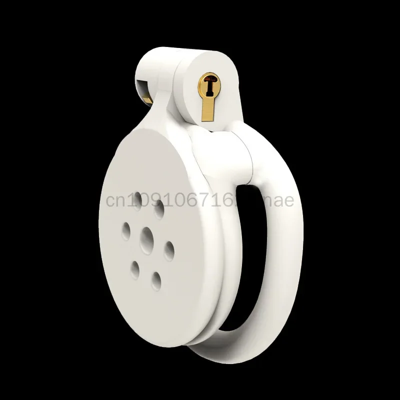 Flat Male Penis Chastity Cage with 4 Cock Rings Breathable Penis Sleeve Erotic Urethral Lock Sex Toys For Men Adult Goods