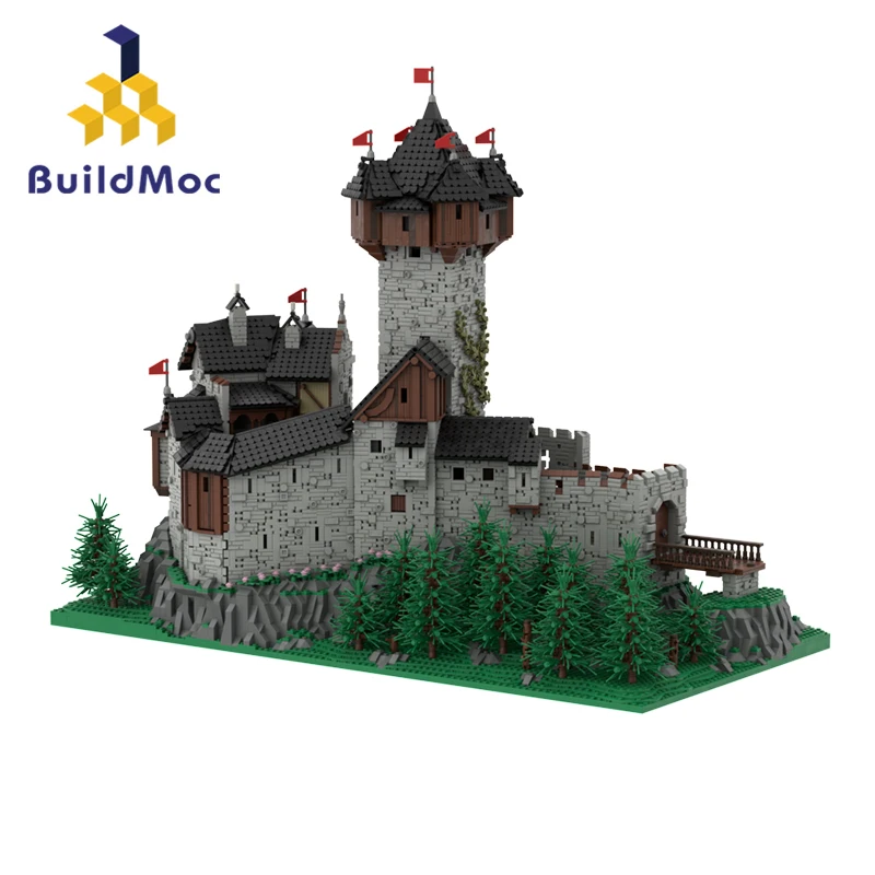 Moc Castello Medievale Europeo Burg Falkestein Building Blocks Set Architettura Delle Alpi Austriaci In Carinthia Town Mattoni Giocattoli Regali