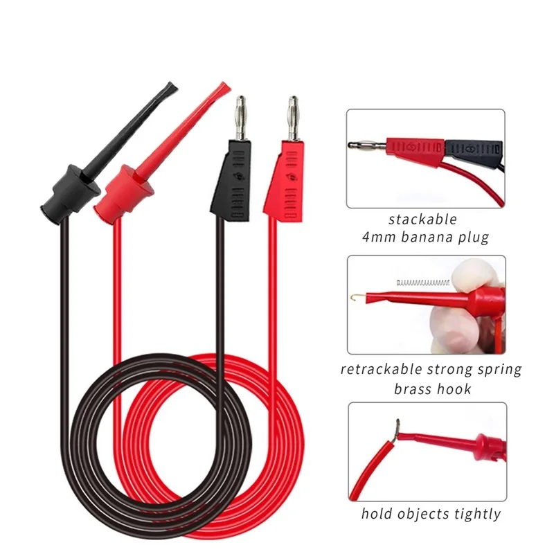 P1308B 18PCS Test Lead Kit 4MM Banana Plug To Test Hook Cable Replaceable Multimeter Probe Wire Probe Alligator Clip multimeter probe