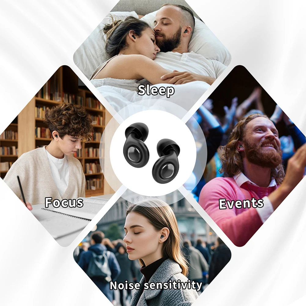 1-6Pair Silicone Anti-noise Earplugs For Sleeping Anti Snoring Motorcycle Earplug Noise Insulation Ear Protectors For Studying