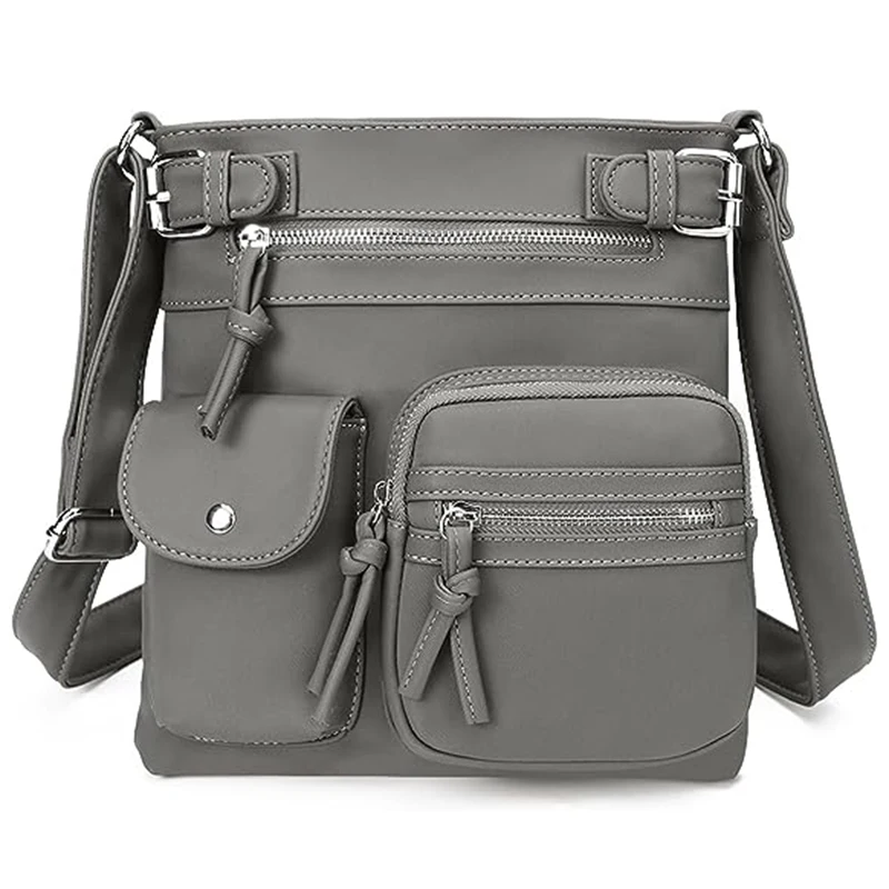 

Женская сумка через плечо из искусственной кожи, диагональный мессенджер с несколькими карманами, сумочка-клатч на плечо, дорожный вместительный клатч с регулируемым ремешком