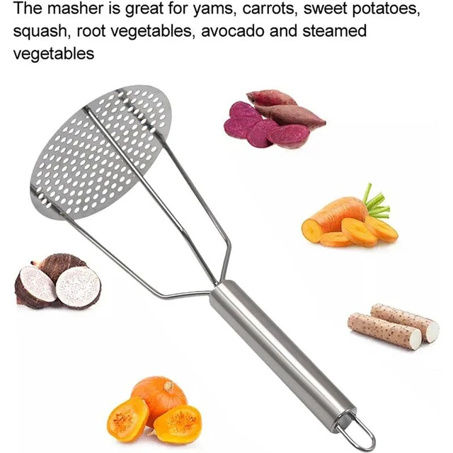 Potato Masher - Stainless Steel Wire Kitchen Tool for Mashing Vegetable, Avocado