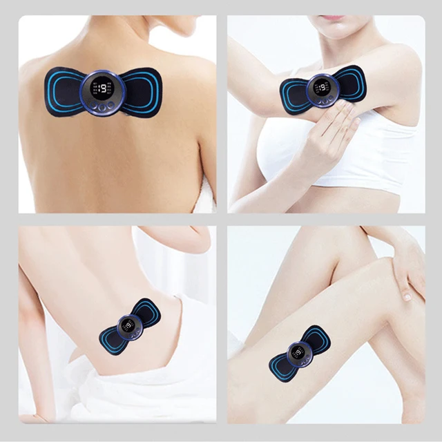 Remote LCD Display 8 Mode EMS Mini Portable Electric Pulse Neck Massager  Muscle Pain Relief Tool Cervical Massage Patch For Body - AliExpress