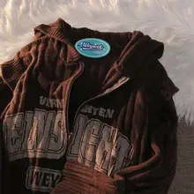  Aesthetic Design Letter Print Zipper Cardigan Sweater Women 2022 Winter Fashion Loose Versatile Hooded Couple Tops Sweater Women 