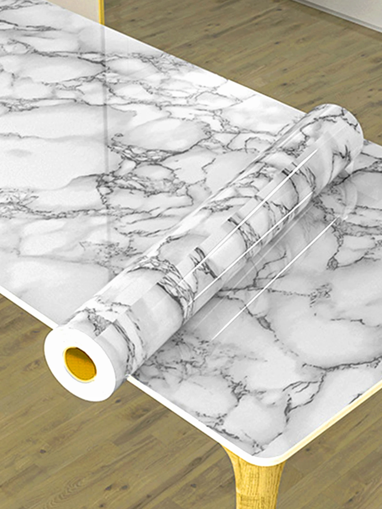 Marble Kitchen Oil-Proof Film Stove Waterproof Moisture-Proof Self-Adhesive Wallpaper Countertop Cabinet Renovation Tile Sticker 3