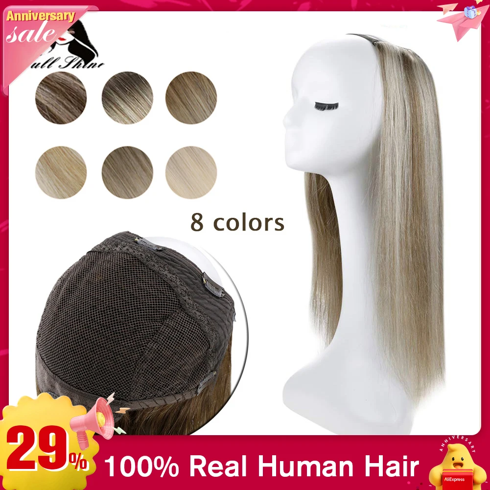 Human Hair Wigs Full Shine Half Wig Ombre Color Clip in Half U Wigs Human Hair Extensions