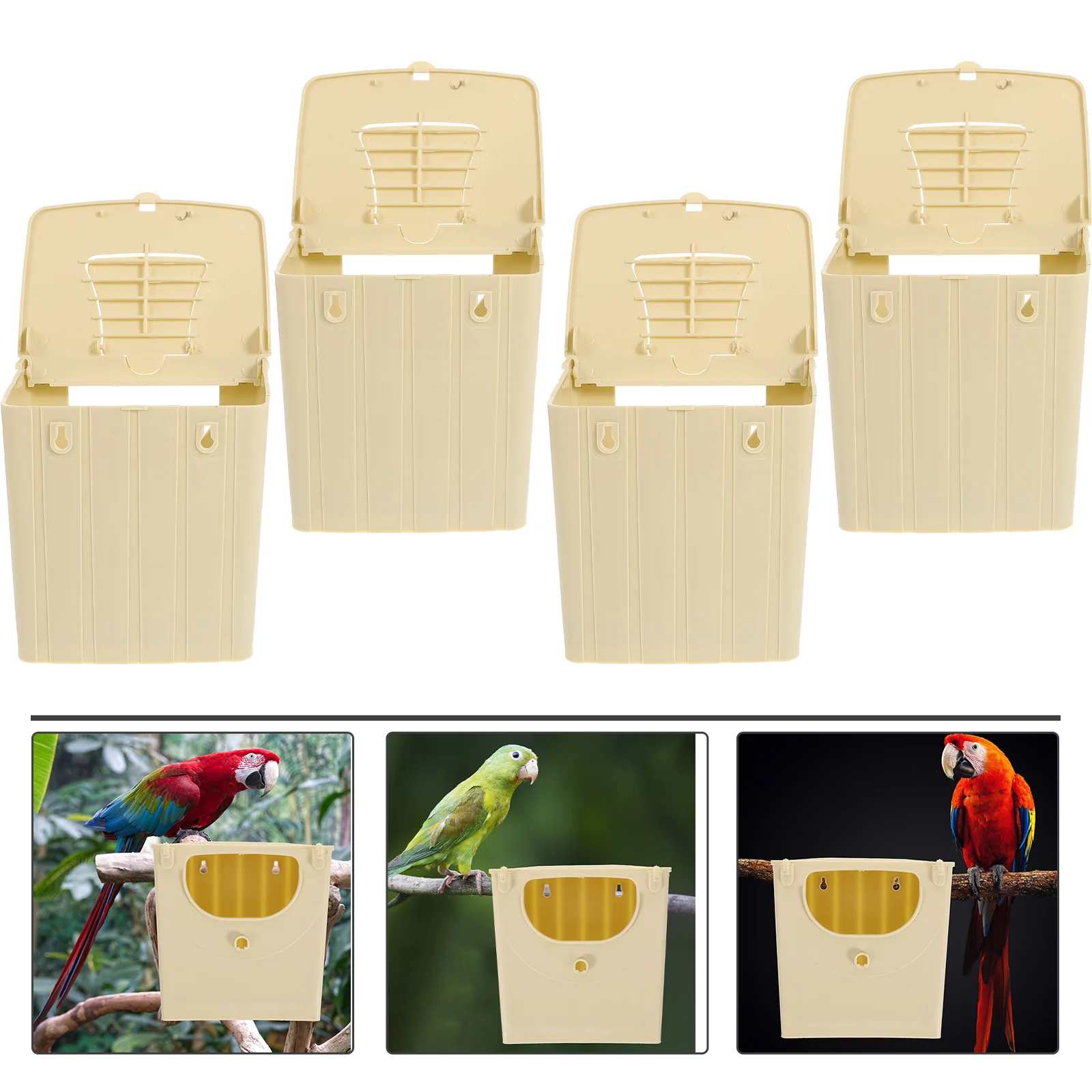 

4 Pcs Bird Breeding Box Hatching House Hanging Case Plastic Pet Supplies Outdoor Incubation