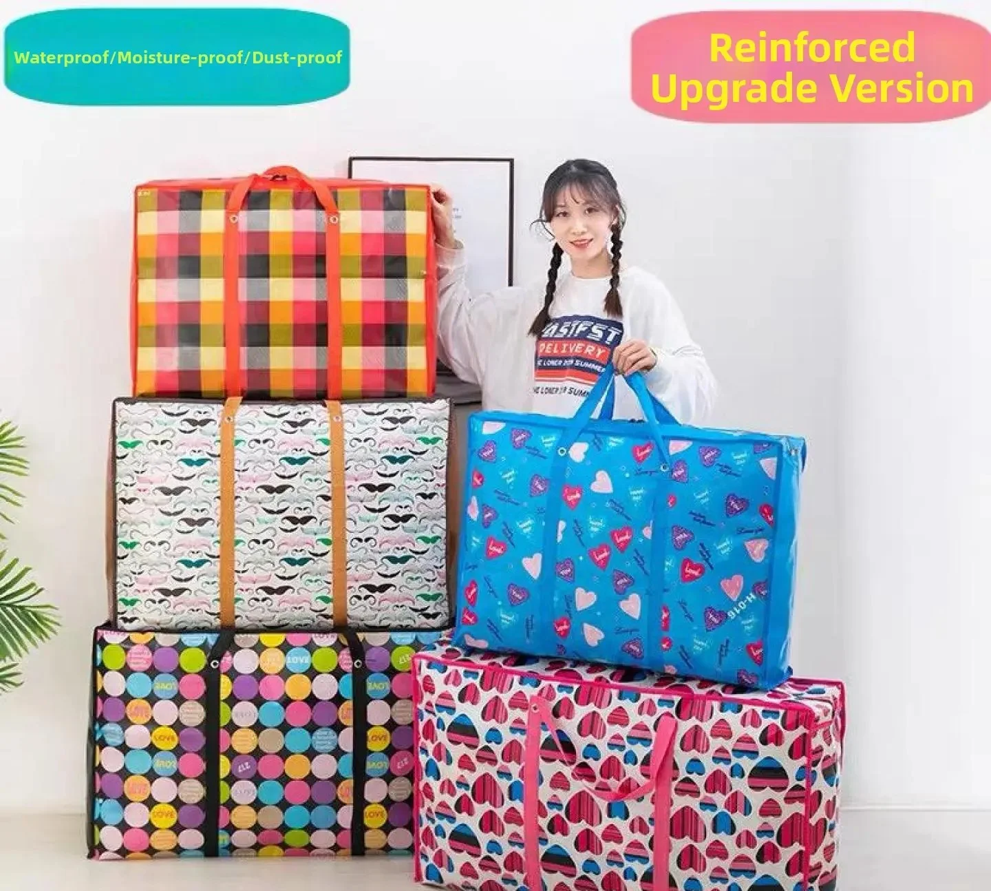 TIANKE Heavy Duty Large Capacity Packing Storage Bag, Clothes Quilt Moving Organizer Sack
_voghion.com