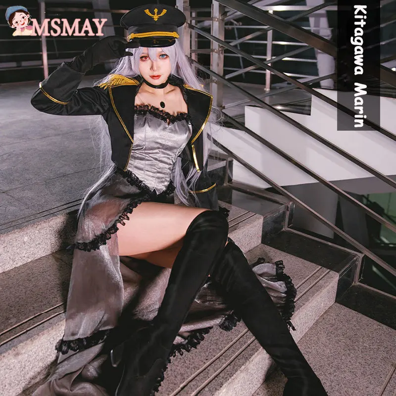 

MsMy Anime My Dress Up Darling Cosplay Kitagawa Marin Dress Costume Kuroe Shizuku Sexy Bodysuit Jacket Skirt with Hat