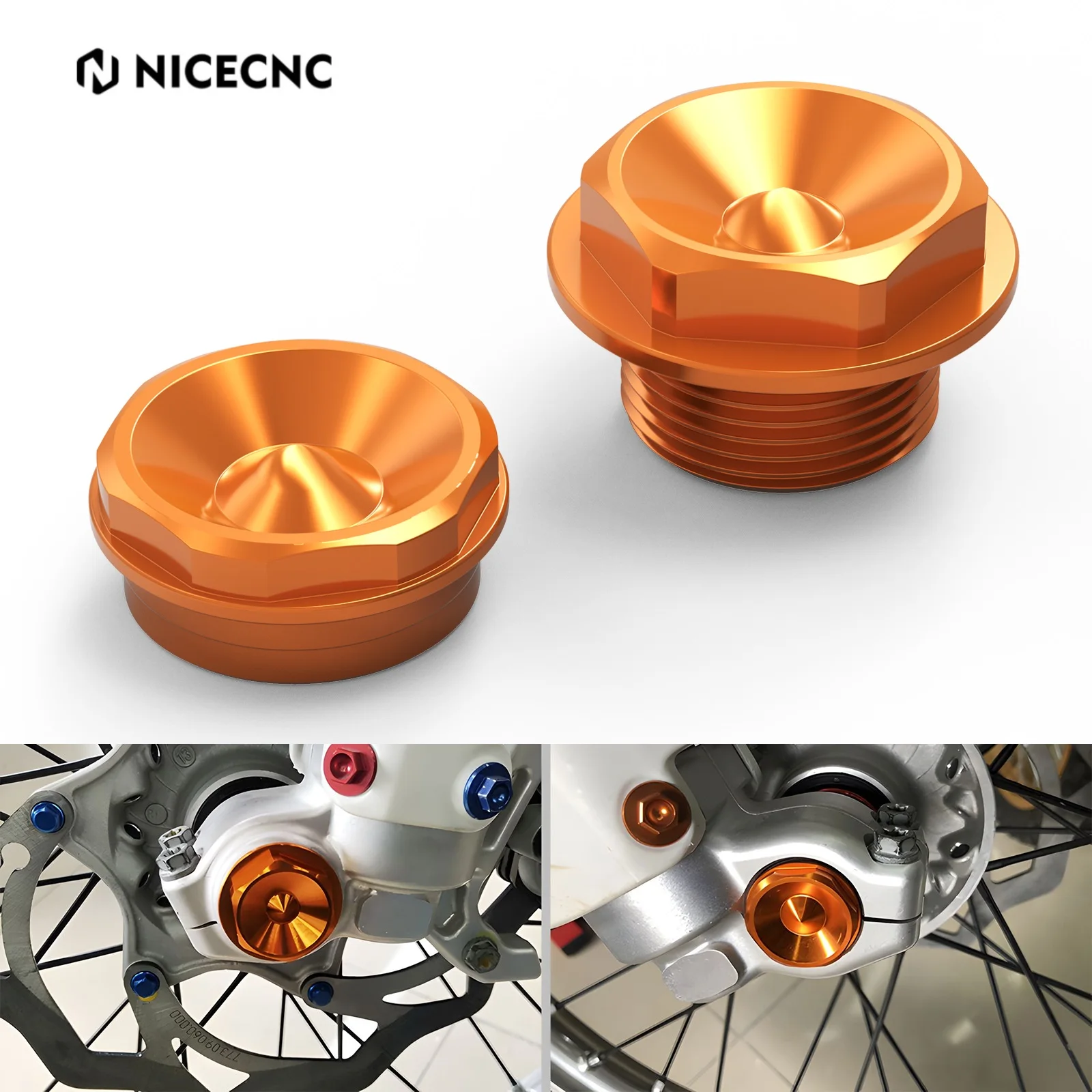 NICECNC Für KTM EXC 300 250 EXCF 450 350 SXF 450 SX 125 2003-2014 Vorderachse Welle Sicherungsmutter Felge Links Rechts Spindel Kragen Kit