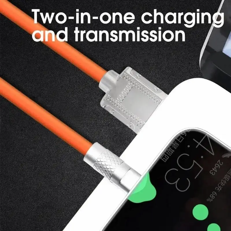 Fast Charge Liquid Silicone Cable For iPhone Samsung USB C Charger